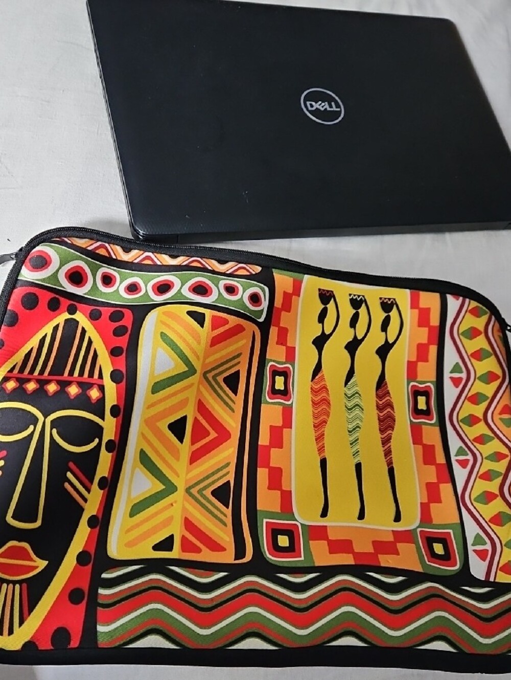 Large Size 12 X 17  Afrocentric  African-Pattern Padded Neoprene Laptop Sleeve
